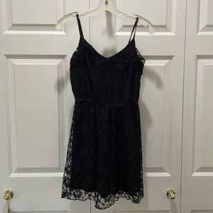 Black lace minidress